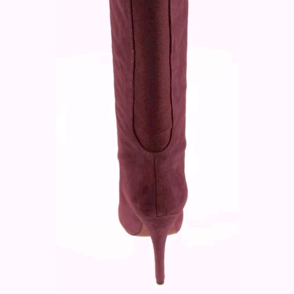 Enzo Angiolini Yabbo Suede Purple/Burgundy High Heel Knee Length Boot Size 7.5 - Picture 17 of 17